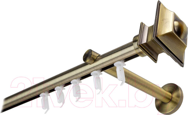 Изображение товара Карниз для штор Lm Decor Верди 1р 19мм (антик, 2.4м)