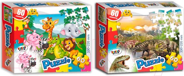 Изображение товара Набор пазлов Topgame Зоопарк. Время динозавров / 02206