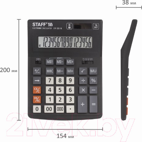 Изображение товара Калькулятор Staff Plus STF-333 / 250417 (16 разрядов)
