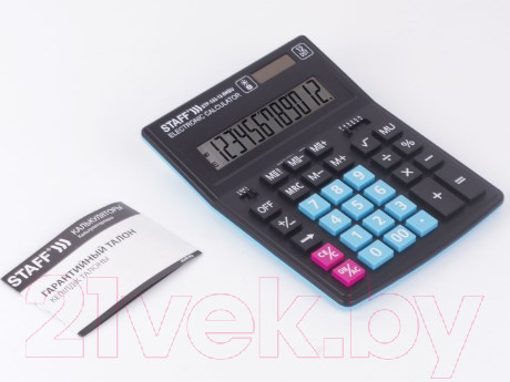 Изображение товара Калькулятор Staff Plus STF-333-BKBU (черный/синий)