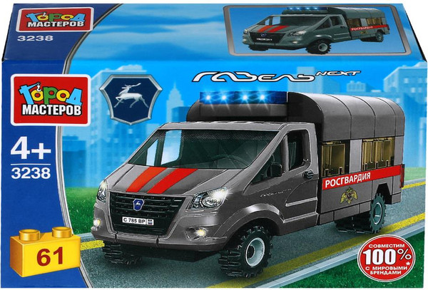 Изображение товара Конструктор Город мастеров Газель Росгвардия / 3238-KK