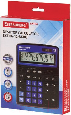 Изображение товара Калькулятор Brauberg Extra-12-BKBU / 250472 (черный/синий)