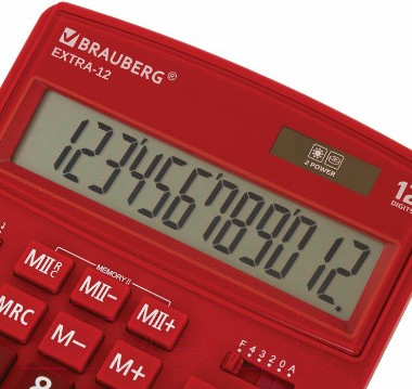 Изображение товара Калькулятор Brauberg Extra-12-WR / 250484 (бордовый)