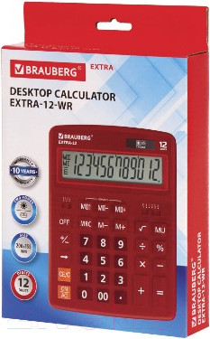 Изображение товара Калькулятор Brauberg Extra-12-WR / 250484 (бордовый)