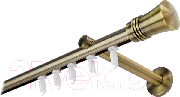 Изображение товара Карниз для штор Lm Decor Гиро 1р 19мм (антик, 2.4м)