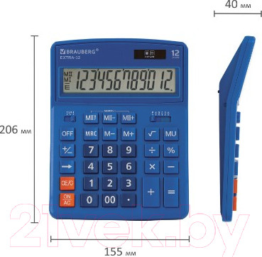 Изображение товара Калькулятор Brauberg Extra-12-BU / 250482 (синий)