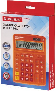 Изображение товара Калькулятор Brauberg Extra-12-RG / 250485 (оранжевый)
