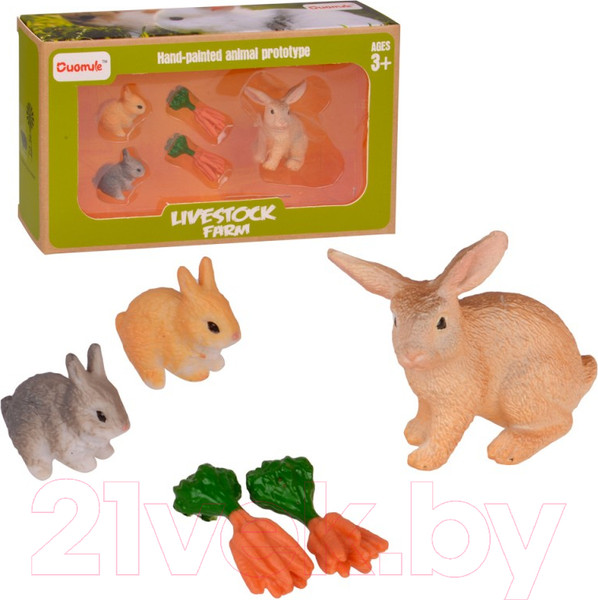 Изображение товара Набор фигурок коллекционных Duomule Кролики / 2021036-16002A