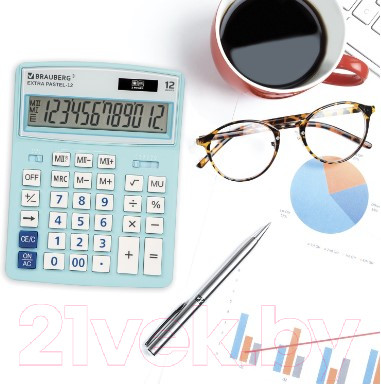 Изображение товара Калькулятор Brauberg Extra Pastel-12-LB / 250486 (голубой)