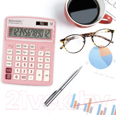 Изображение товара Калькулятор Brauberg Extra Pastel-12-PK / 250487 (розовый)