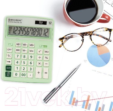 Изображение товара Калькулятор Brauberg Extra Pastel-12-LG / 250488 (мятный)