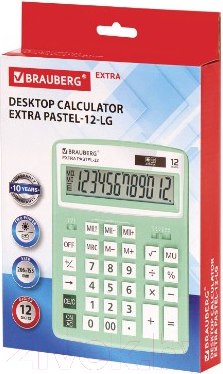 Изображение товара Калькулятор Brauberg Extra Pastel-12-LG / 250488 (мятный)