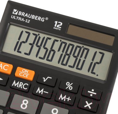 Изображение товара Калькулятор Brauberg Ultra-12-BK / 250491 (черный)