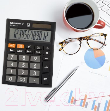 Изображение товара Калькулятор Brauberg Ultra-12-BK / 250491 (черный)