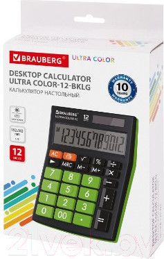 Изображение товара Калькулятор Brauberg Ultra Color-12-BKLG / 250498 (черный/салатовый)