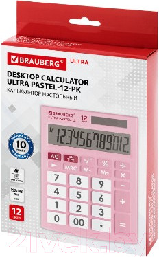 Изображение товара Калькулятор Brauberg Ultra Pastel-12-PK / 250503 (розовый)