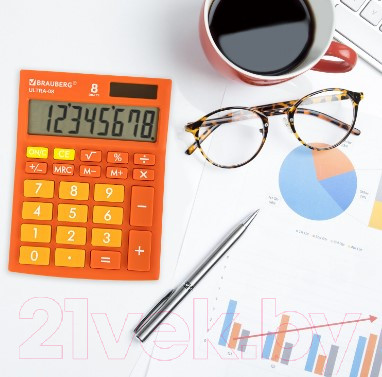 Изображение товара Калькулятор Brauberg Ultra-08-RG / 250511 (оранжевый)