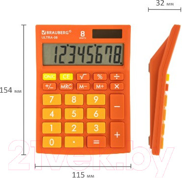 Изображение товара Калькулятор Brauberg Ultra-08-RG / 250511 (оранжевый)