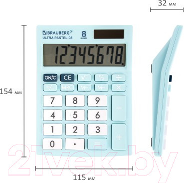 Изображение товара Калькулятор Brauberg Ultra Pastel-08-LB / 250513 (голубой)