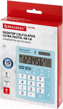 Изображение товара Калькулятор Brauberg Ultra Pastel-08-LB / 250513 (голубой)