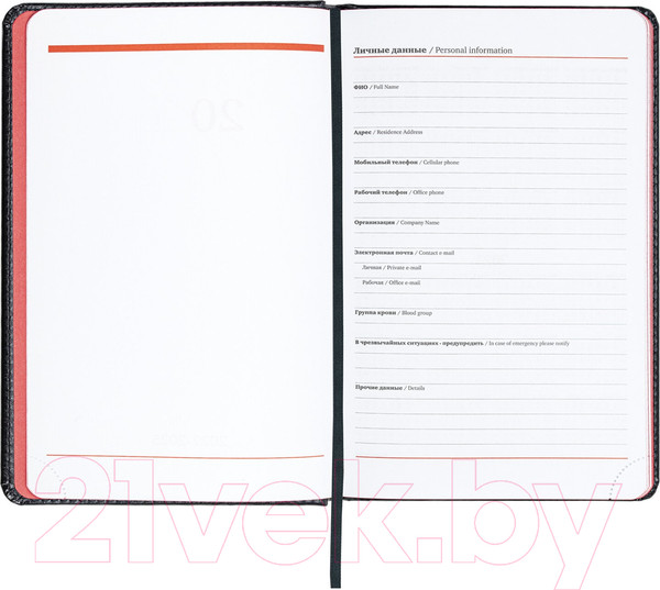 Изображение товара Ежедневник Brauberg Rainbow / 113498 (черный/красный)