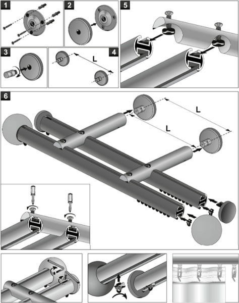 Изображение товара Карниз для штор Lm Decor Цилиндр 19/19мм 2р (сатин, 2.0м)