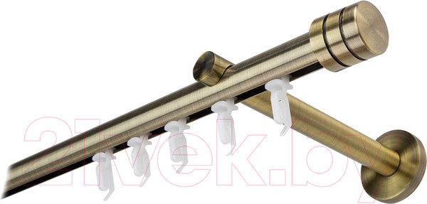 Изображение товара Карниз для штор Lm Decor Цилиндр 19мм 1р (антик, 2.0м)