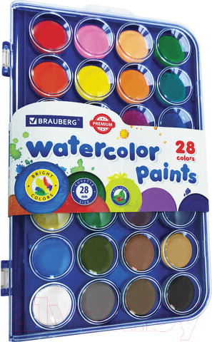 Изображение товара Акварельные краски Brauberg Premium / 191745 (28цв)