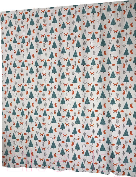 Изображение товара Шторка-занавеска для ванны JoyArty Лисицы в лесу / sc_78640