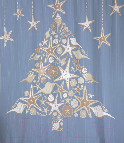 Изображение товара Шторка-занавеска для ванны JoyArty Звездная елка / sc_5709