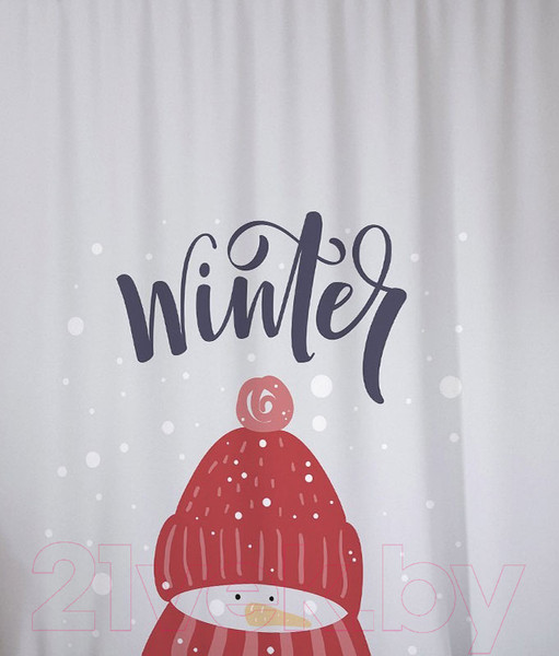 Изображение товара Шторка-занавеска для ванны JoyArty Зимнее настроение / sc_290631