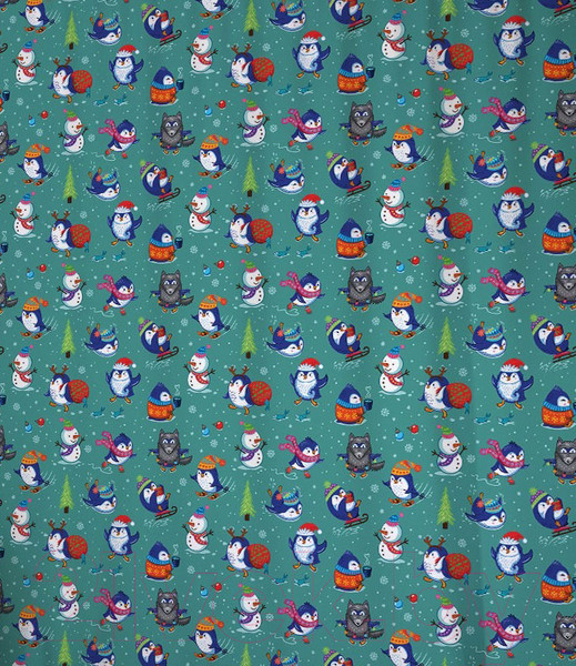 Изображение товара Шторка-занавеска для ванны JoyArty Зимние забавы зверей / sc_290629