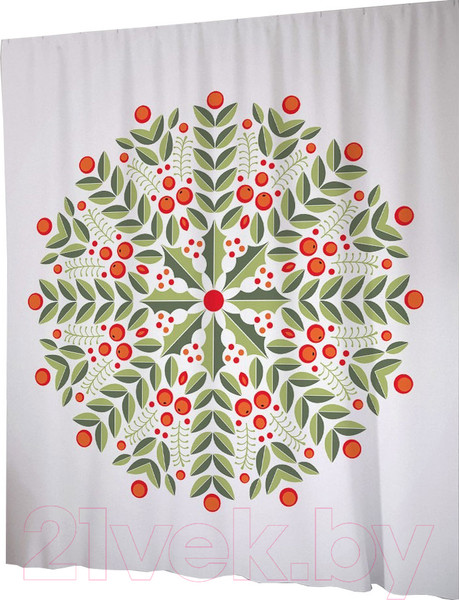 Изображение товара Шторка-занавеска для ванны JoyArty Снежинка из веток смородины / sc_290613