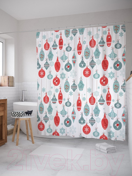 Изображение товара Шторка-занавеска для ванны JoyArty Праздничная фантазия / sc_20298