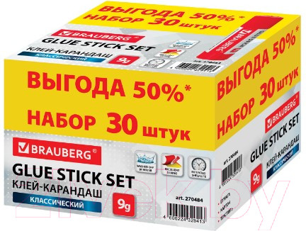 Изображение товара Клей-карандаш Brauberg 270484 (30шт)