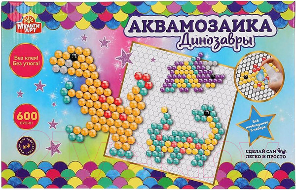 Изображение товара Развивающая игра MultiArt Аквамозаика Динозавры / ABMA600-5