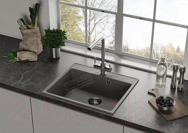 Изображение товара Мойка кухонная Ulgran Quartz Forte 580-02 (лен)