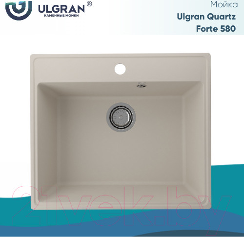Изображение товара Мойка кухонная Ulgran Quartz Forte 580-02 (лен)