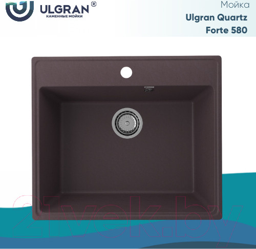 Изображение товара Мойка кухонная Ulgran Quartz Forte 580-06 (трюфель)