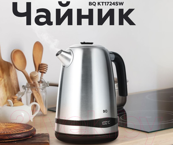 Изображение товара Электрочайник BQ KT1724SW (сталь/черный)