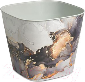 Изображение товара Вазон Violet Ротанг Квадратное с поддоном / 38137150 (мрамор)