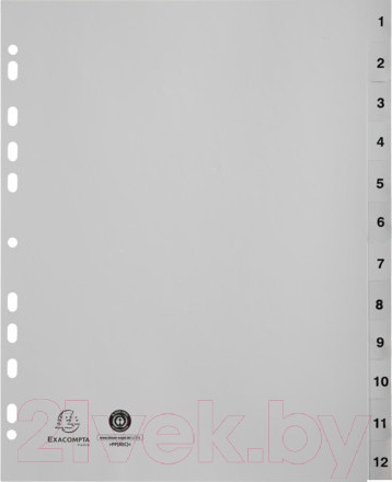 Изображение товара Разделитель документов Exacompta 2912E (серый)