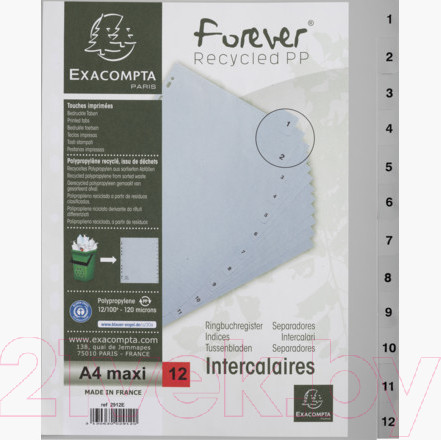 Изображение товара Разделитель документов Exacompta 2912E (серый)