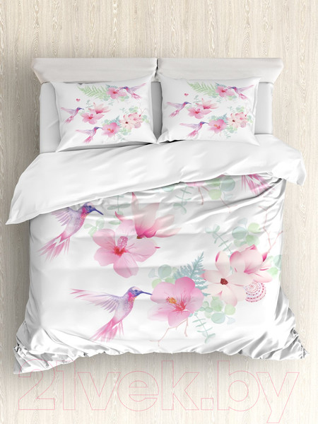Изображение товара Комплект постельного белья JoyArty Труды колибри / bls_12394_euro