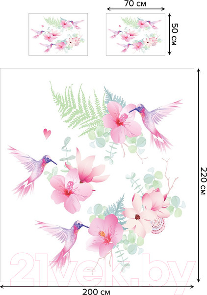 Изображение товара Комплект постельного белья JoyArty Труды колибри / bls_12394_euro