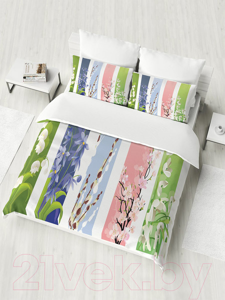 Изображение товара Комплект постельного белья Ambesonne Цветочная переменчивость / bls_13633_euro