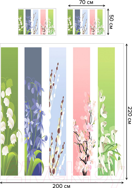 Изображение товара Комплект постельного белья Ambesonne Цветочная переменчивость / bls_13633_euro