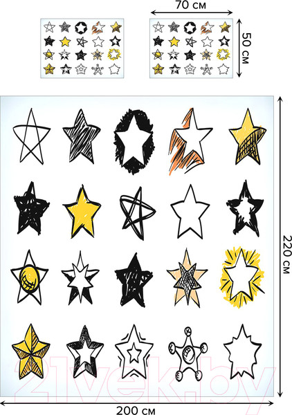 Изображение товара Комплект постельного белья JoyArty Креативные звезды / bls_18383_euro