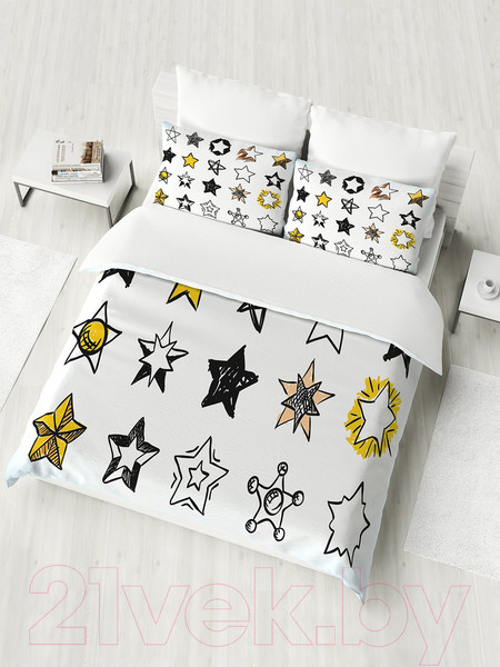Изображение товара Комплект постельного белья JoyArty Креативные звезды / bls_18383_euro