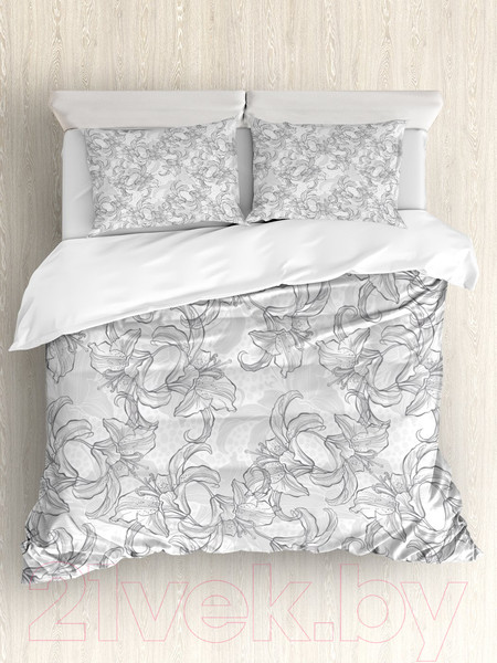 Изображение товара Комплект постельного белья JoyArty Цветочный узор карандашом / bls_2505_euro